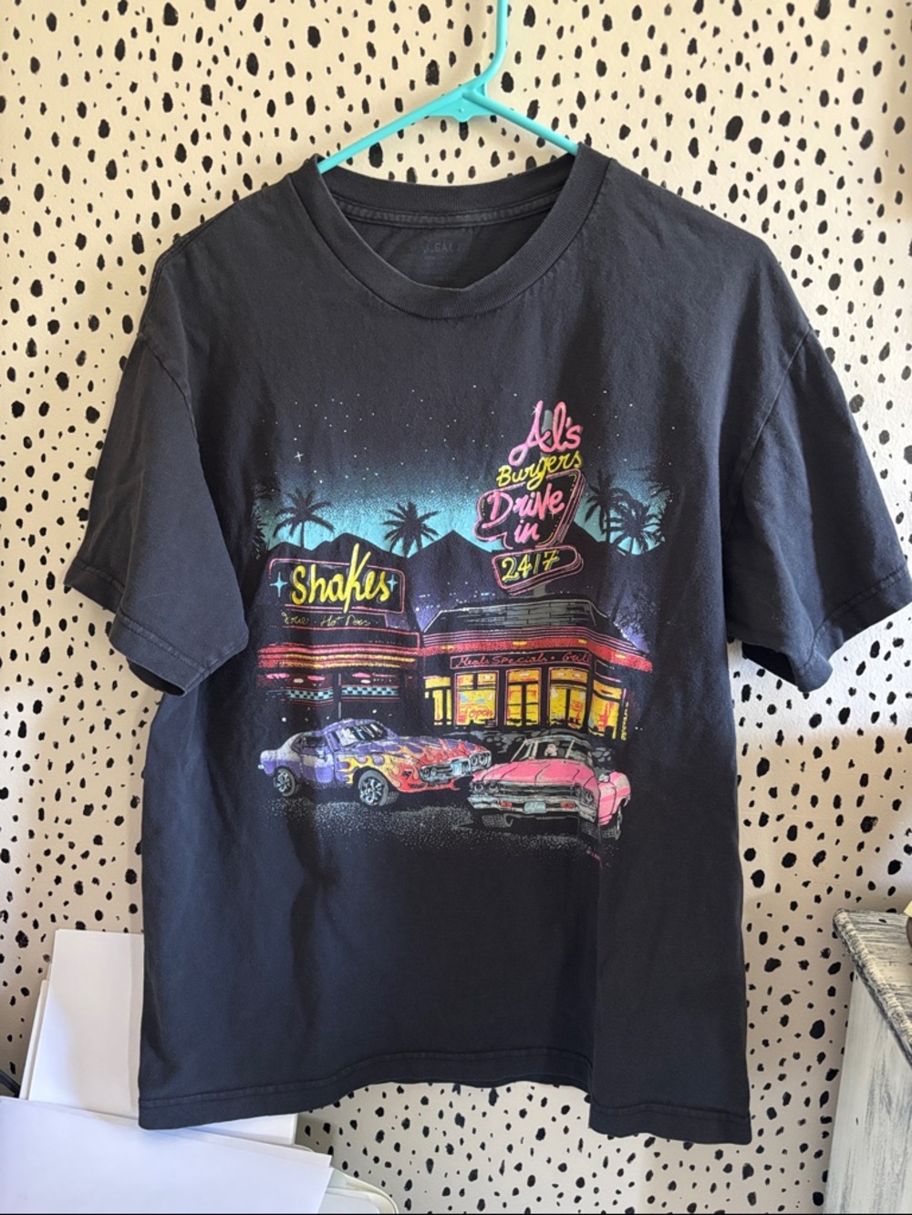 Brandy Melville J Galt T-Shirt Mens Black Al's Burgers Drive-In 1984